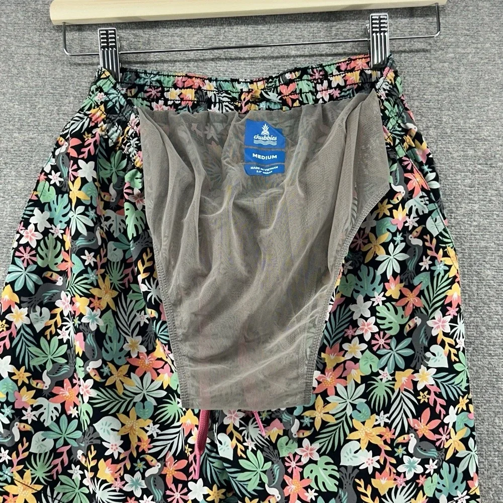 Chubbies‎ Swim Trunks Men Size Medium Floral Black Summer Beach
